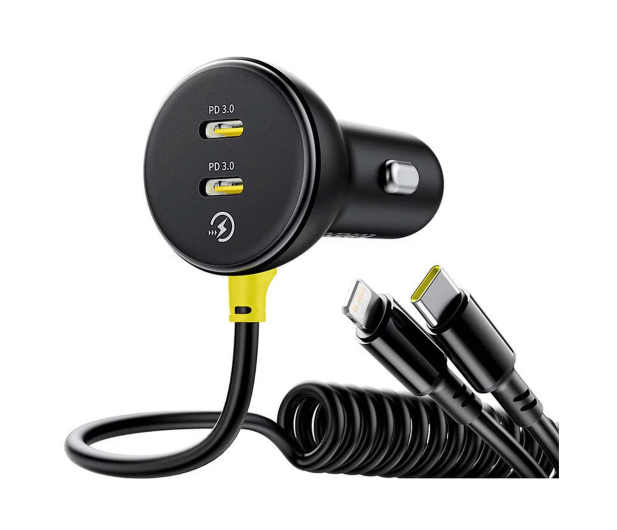 Baseus Car Charger (C+C)+(C&L) Cable 60W Black - 1348133 - zdjęcie 3